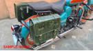 For Royal Enfield Goan Classic 350 Leather Pannier Olive Green Bags With Mounting - SPAREZO
